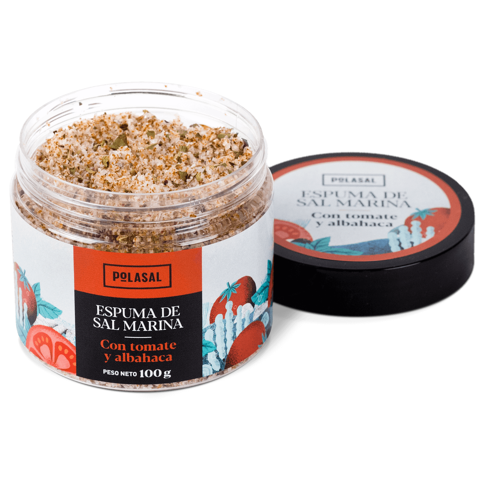 スペイン産海塩 フロルデサル トマト＆バジルの商品パッケージ写真